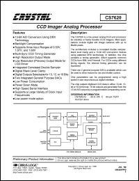 CS7620-IQ datasheet: CCD imager analog processor CS7620-IQ