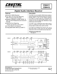 CS8412-IS datasheet: Digital audio interface receiver CS8412-IS