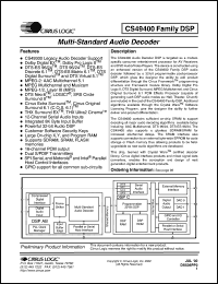 CS494002-CQ datasheet: Multi-standard audio decoder CS494002-CQ