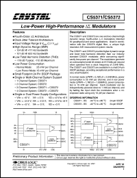 CS5371-BS datasheet: Low-power high performance modulator CS5371-BS