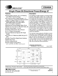 CS5460A-BS datasheet: Single phase bi-directional power/energy IC CS5460A-BS
