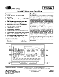 CS1880-IB datasheet: Octal E1 line interface unit CS1880-IB