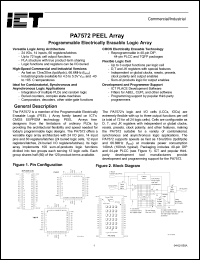 PA7572PI-20 datasheet: 20ns programmable electrically erasable logic array PA7572PI-20