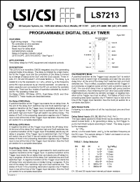 LS7213 datasheet: Programmable digital delay timer LS7213