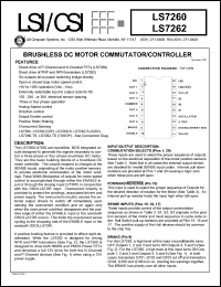 LS7262-S datasheet: Brushless DC motor commutator/controller LS7262-S