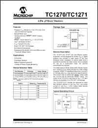 TC1271MERC datasheet: Reset monitors, 4.38V TC1271MERC