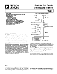 PKD01EP datasheet: Monolithic peak detector with reset-and-hold mode PKD01EP