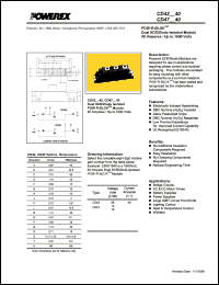 CD421640 datasheet: 1600V, 40A general purpose scr/diode CD421640