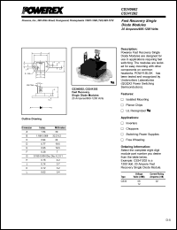 CS340602 datasheet: 600V, 20A fast recovery fast recovery single diode CS340602