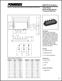 RM25TN-2H datasheet: 1600V, 15A general purpose 3-phase bridge diode RM25TN-2H
