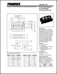 CM100DU-12F datasheet: 600V, 100A dual IGBT module CM100DU-12F