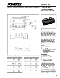 CM100DU-34KA datasheet: 1700V, 100A dual IGBT module CM100DU-34KA