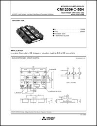 CM1200HC-50H datasheet: 2500V, 1200A single IGBT module CM1200HC-50H