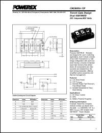 CM200DU-12F datasheet: 600V, 200A dual IGBT module CM200DU-12F