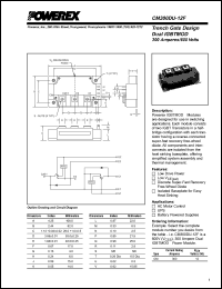 CM300DU-12F datasheet: 600V, 300A dual IGBT module CM300DU-12F