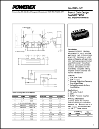 CM400DU-12F datasheet: 600V, 400A dual IGBT module CM400DU-12F