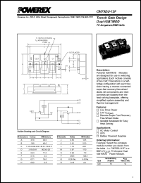 CM75DU-12F datasheet: 600V, 75A dual IGBT module CM75DU-12F