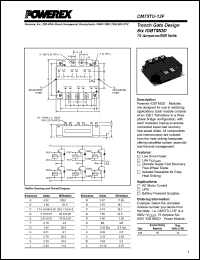 CM75TU-12F datasheet: 600V, 75A six pac IGBT module CM75TU-12F