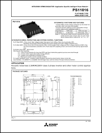 PS11016 datasheet: 600V, 30A cib/ci (integrated module) IGBT module PS11016