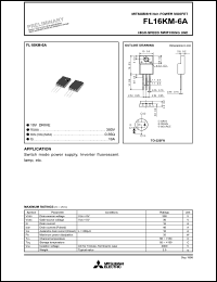 FL16KM-6A datasheet: 300V fl series 300v, 600v ballast application MOSFET FL16KM-6A