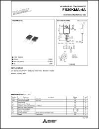 FS20KMA-4A datasheet: 200V planar process MOSFET FS20KMA-4A