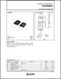 FS30SM-5 datasheet: 250V planar process MOSFET FS30SM-5