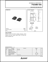 FS3SM-18A datasheet: 900V planar process MOSFET FS3SM-18A
