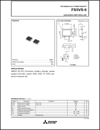 FS5VS-6 datasheet: 300V planar process MOSFET FS5VS-6