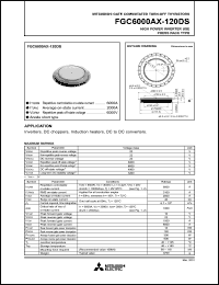 FGC6000AX-120DS datasheet: 6000V, 6000A general purpose asymmetrical thyristor FGC6000AX-120DS