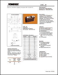 LS432243 datasheet: 2200V, 430A general purpose single scr thyristor LS432243