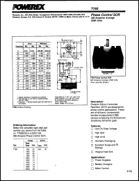 T760 datasheet: 2000V, 300A phase control single thyristor T760