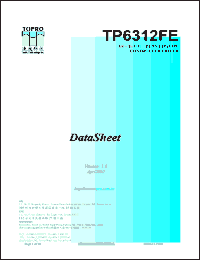 TP6312FE datasheet: 1/4-Te1/11-duty FIP(VFD) controller/driver. TP6312FE