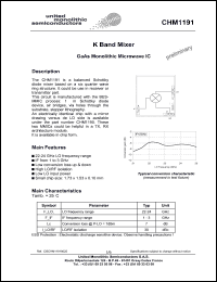 CHM1191 datasheet: K band mixer. CHM1191