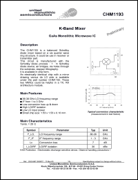 CHM1193 datasheet: K-band mixer. CHM1193