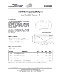 CHX2090-99F/00 datasheet: 12-24GHz frequency multiplier CHX2090-99F/00