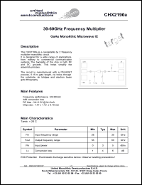 CHX2190a datasheet: 30-60GHz frequency multiplier CHX2190a