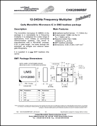 CHX2090RBF/24 datasheet: 12-24GHz frequency multiplier. CHX2090RBF/24