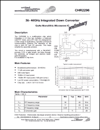CHR2296-99F/00 datasheet: 36-40GHz integrated down converter CHR2296-99F/00