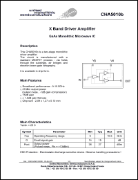 CHA5010b99F/00 datasheet: X band driver amplifier CHA5010b99F/00