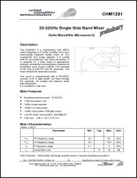 CHM1291-99F/00 datasheet: 25-32GHz single side band mixer. CHM1291-99F/00