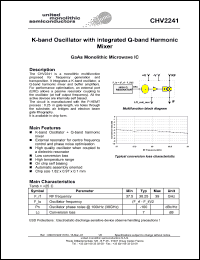 CHV2241-99F/00 datasheet: K-band oscillator wih integrated Q-band harmonic mixer CHV2241-99F/00