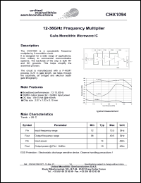 CHX1094-99F/00 datasheet: 12-36GHz frequency multiplier. CHX1094-99F/00