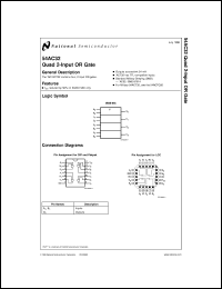 JM38510R75201SC datasheet: Quad 2-Input OR Gate JM38510R75201SC