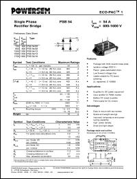 PSB54/12 datasheet: 1200 V single phase rectifier bridge PSB54/12