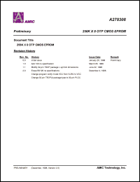 A278308-70 datasheet: 70ns 30mA 5MHz 100uA 256K x 8 OTP CMOS EPROM A278308-70