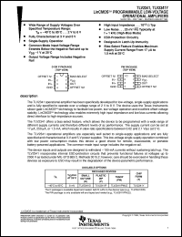 TLV2341ID datasheet:  LINCMOS(TM) PROGRAMMABLE LOW-VOLTAGE OPERATIONAL AMPLIFIER TLV2341ID