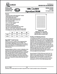 GS818DV18D-300 datasheet: 300MHz 1M x 18 18MB sigmaQuad SRAM GS818DV18D-300