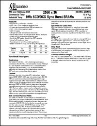 GS88237AB-133I datasheet: 133MHz 256K x 36 9Mb SCD/DCD sync burst SRAM GS88237AB-133I