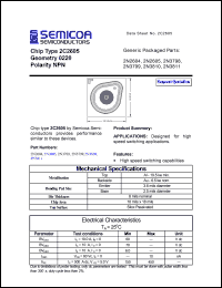 2N3789 datasheet: Chip: geometry 0220; polarity NPN 2N3789