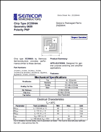 2N2906 datasheet: Chip: geometry 0600; polarity PNP 2N2906